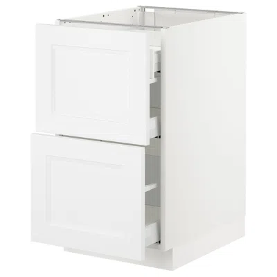 Ikea Sektion Base Cabinet With 2 Fronts/3 Drawers, White Maximera/axstad Matte White, 18x24x30 "
