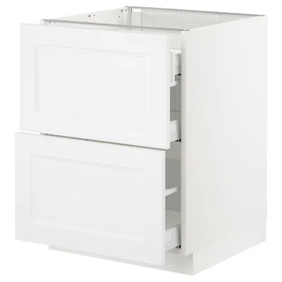 Ikea Sektion Base Cabinet With 2 Fronts/3 Drawers, White Maximera/axstad Matte White, 24x24x30 "
