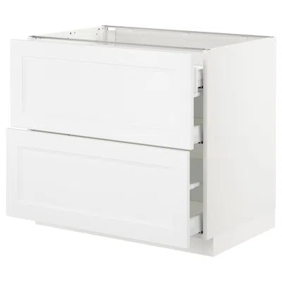 Ikea Sektion Base Cabinet With 2 Fronts/3 Drawers, White Maximera/axstad Matte White, 36x24x30 "