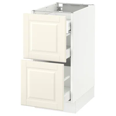 Ikea Sektion Base Cabinet With 2 Fronts/3 Drawers, White Maximera/bodbyn Off-white, 15x24x30 "
