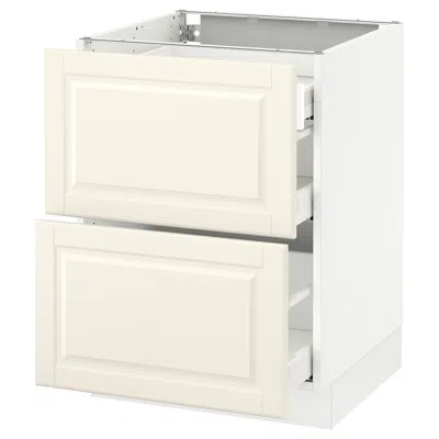 Ikea Sektion Base Cabinet With 2 Fronts/3 Drawers, White Maximera/bodbyn Off-white, 24x24x30 "