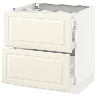 Ikea Sektion Base Cabinet With 2 Fronts/3 Drawers, White Maximera/bodbyn Off-white, 30x24x30 " In Neutral