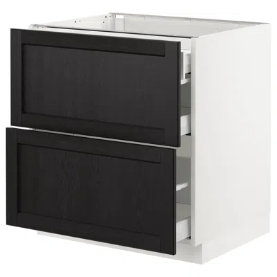 Ikea Sektion Base Cabinet With 2 Fronts/3 Drawers, White Maximera/lerhyttan Black Stained, 30x24x30 "