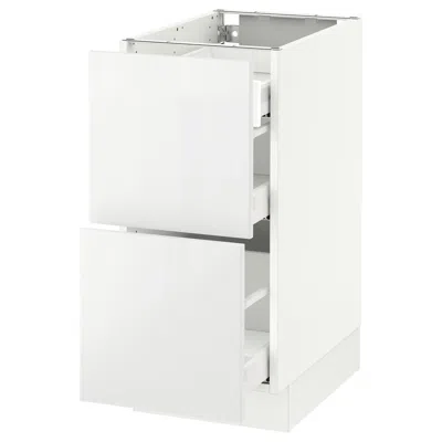 Ikea Sektion Base Cabinet With 2 Fronts/3 Drawers, White Maximera/ringhult White, 15x24x30 "
