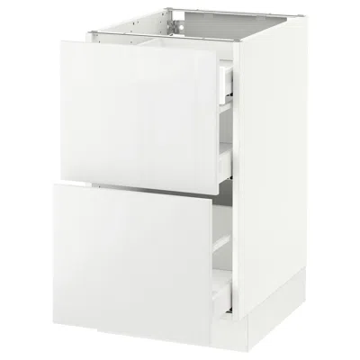 Ikea Sektion Base Cabinet With 2 Fronts/3 Drawers, White Maximera/ringhult White, 18x24x30 "