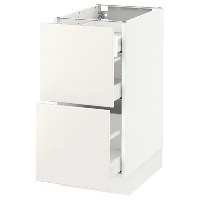 Ikea Sektion Base Cabinet With 2 Fronts/3 Drawers, White Maximera/veddinge White, 15x24x30 "