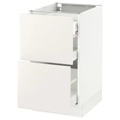 Ikea Sektion Base Cabinet With 2 Fronts/3 Drawers, White Maximera/veddinge White, 18x24x30 "