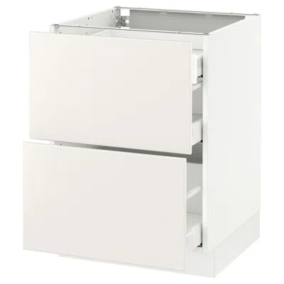 Ikea Sektion Base Cabinet With 2 Fronts/3 Drawers, White Maximera/veddinge White, 24x24x30 "