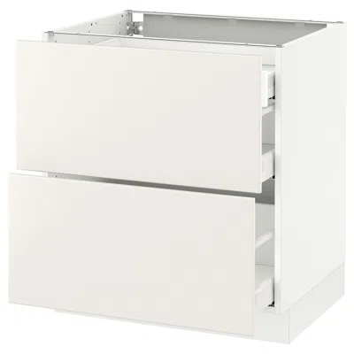 Ikea Sektion Base Cabinet With 2 Fronts/3 Drawers, White Maximera/veddinge White, 30x24x30 "