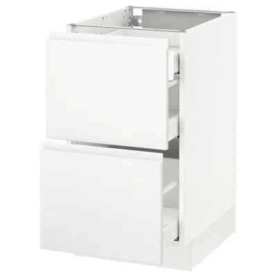 Ikea Sektion Base Cabinet With 2 Fronts/3 Drawers, White Maximera/voxtorp Matte White, 18x24x30 "