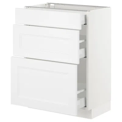 Ikea Sektion Base Cabinet With 3 Drawers, White Maximera/axstad Matte White, 24x15x30 "