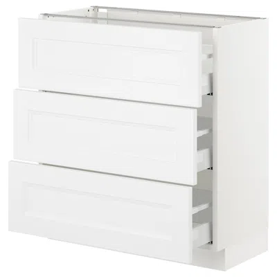 Ikea Sektion Base Cabinet With 3 Drawers, White Maximera/axstad Matte White, 30x15x30 "