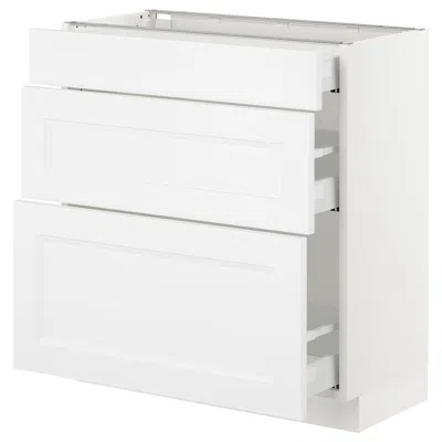 Ikea Sektion Base Cabinet With 3 Drawers, White Maximera/axstad Matte White, 30x15x30 "