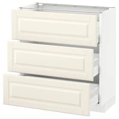 Ikea Sektion Base Cabinet With 3 Drawers, White Maximera/bodbyn Off-white, 30x15x30 "