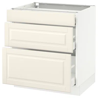 Ikea Sektion Base Cabinet With 3 Drawers, White Maximera/bodbyn Off-white, 30x24x30 "