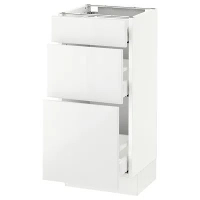 Ikea Sektion Base Cabinet With 3 Drawers, White Maximera/ringhult White, 15x15x30 "