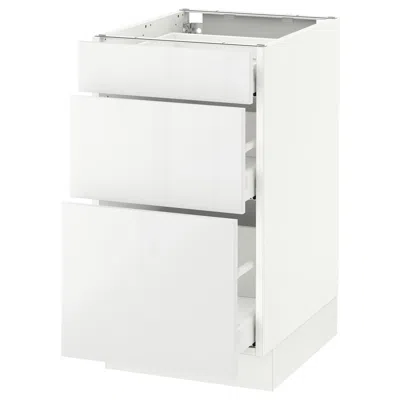 Ikea Sektion Base Cabinet With 3 Drawers, White Maximera/ringhult White, 18x24x30 "