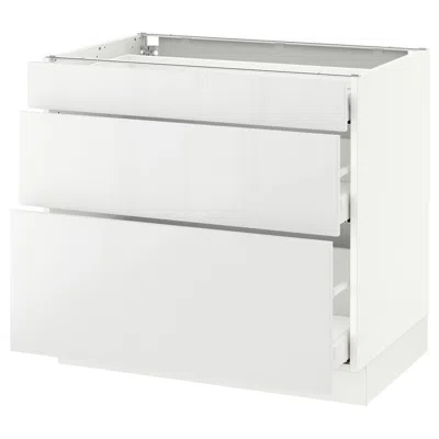 Ikea Sektion Base Cabinet With 3 Drawers, White Maximera/ringhult White, 36x24x30 "