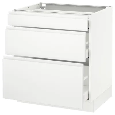Ikea Sektion Base Cabinet With 3 Drawers, White Maximera/voxtorp Matte White, 30x24x30 "