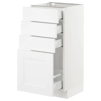 Ikea Sektion Base Cabinet With 4 Drawers, White Maximera/axstad Matte White, 15x15x30 "