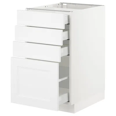Ikea Sektion Base Cabinet With 4 Drawers, White Maximera/axstad Matte White, 18x24x30 "