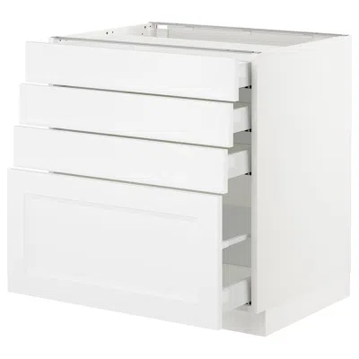 Ikea Sektion Base Cabinet With 4 Drawers, White Maximera/axstad Matte White, 30x24x30 "
