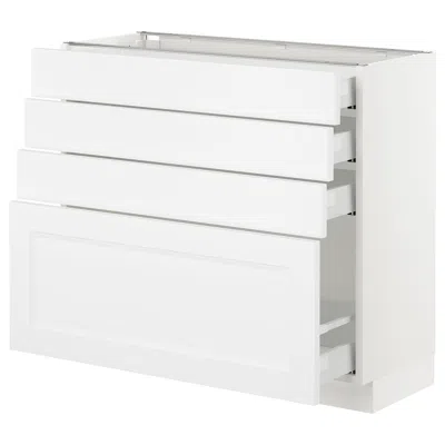 Ikea Sektion Base Cabinet With 4 Drawers, White Maximera/axstad Matte White, 36x15x30 "
