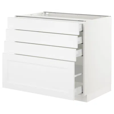 Ikea Sektion Base Cabinet With 4 Drawers, White Maximera/axstad Matte White, 36x24x30 "
