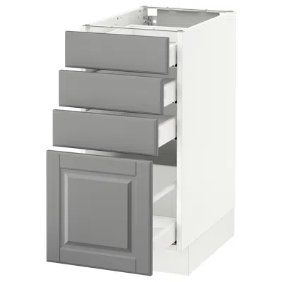 Ikea Sektion Base Cabinet With 4 Drawers, White Maximera/bodbyn Gray, 15x24x30 "