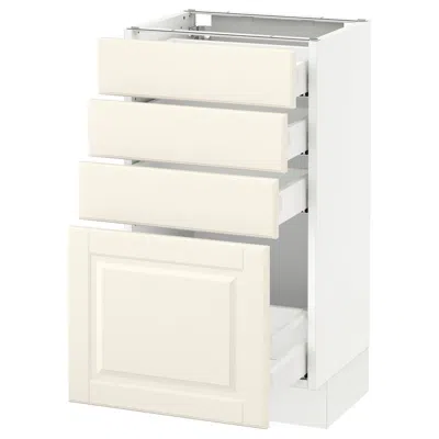 Ikea Sektion Base Cabinet With 4 Drawers, White Maximera/bodbyn Off-white, 18x15x30 "