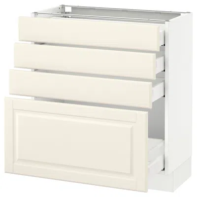 Ikea Sektion Base Cabinet With 4 Drawers, White Maximera/bodbyn Off-white, 30x15x30 "