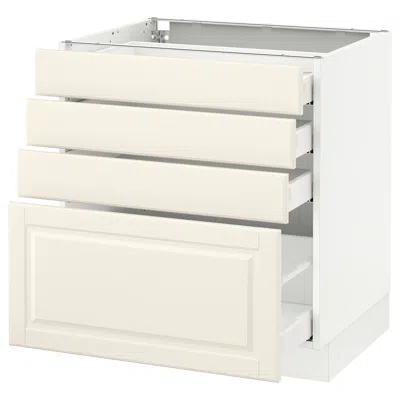 Ikea Sektion Base Cabinet With 4 Drawers, White Maximera/bodbyn Off-white, 30x24x30 "