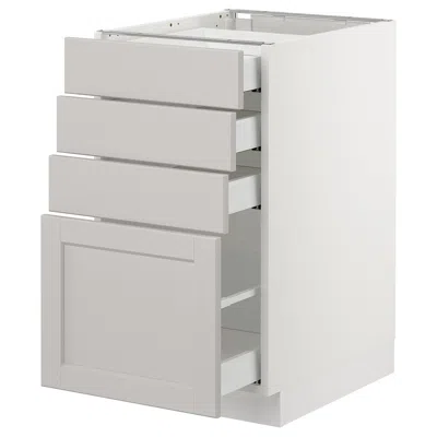 Ikea Sektion Base Cabinet With 4 Drawers, White Maximera/lerhyttan Light Gray, 18x24x30 "