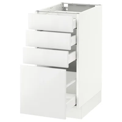 Ikea Sektion Base Cabinet With 4 Drawers, White Maximera/ringhult White, 15x24x30 "