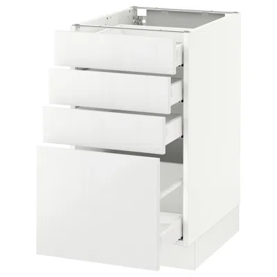 Ikea Sektion Base Cabinet With 4 Drawers, White Maximera/ringhult White, 18x24x30 "
