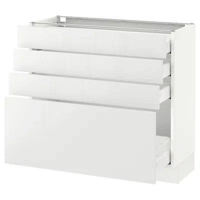 Ikea Sektion Base Cabinet With 4 Drawers, White Maximera/ringhult White, 36x15x30 "