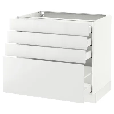 Ikea Sektion Base Cabinet With 4 Drawers, White Maximera/ringhult White, 36x24x30 "