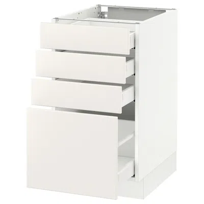 Ikea Sektion Base Cabinet With 4 Drawers, White Maximera/veddinge White, 18x24x30 "