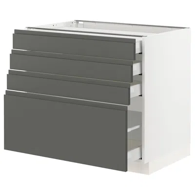 Ikea Sektion Base Cabinet With 4 Drawers, White Maximera/voxtorp Dark Gray, 36x24x30 "