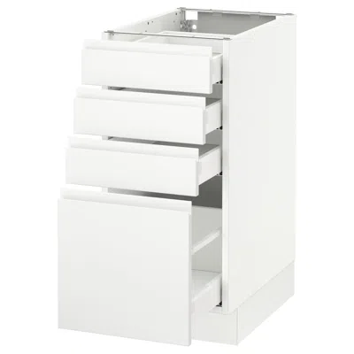 Ikea Sektion Base Cabinet With 4 Drawers, White Maximera/voxtorp Matte White, 15x24x30 "