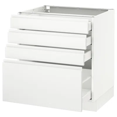 Ikea Sektion Base Cabinet With 4 Drawers, White Maximera/voxtorp Matte White, 30x24x30 "