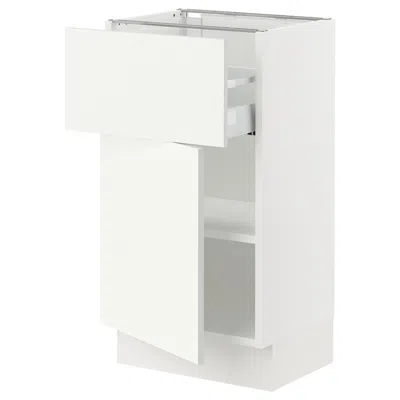 Ikea Sektion Base Cabinet With Drawer/door, White/vallstena White, 18x15x30 "