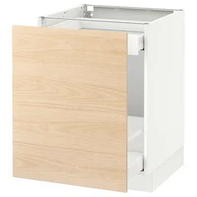 Ikea Sektion Base Cabinet With Pull-out Storage, White Maximera/askersund Light Ash Effect, 24x24x30 "