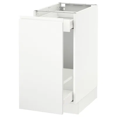 Ikea Sektion Base Cabinet With Pull-out Storage, White Maximera/voxtorp Matte White, 15x24x30 "