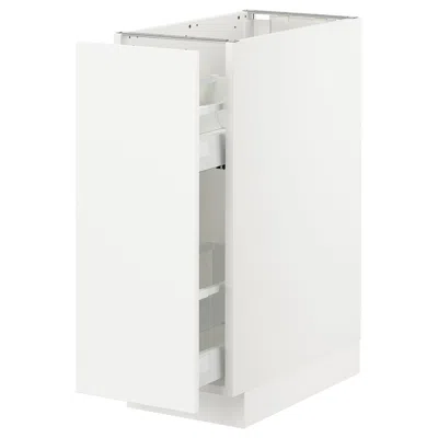 Ikea Sektion Base Cabinet With Pull-out Storage, White/axstad Matte White, 12x24x30 "