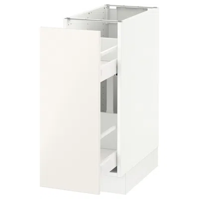 Ikea Sektion Base Cabinet With Pull-out Storage, White/veddinge White, 12x24x30 "