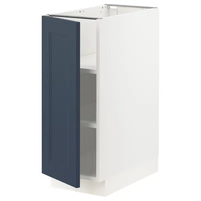 Ikea Sektion Base Cabinet With Shelves, White Axstad/matte Blue, 12x24x30 "