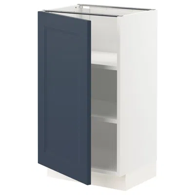 Ikea Sektion Base Cabinet With Shelves, White Axstad/matte Blue, 18x15x30 "