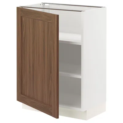 Ikea Sektion Base Cabinet With Shelves, White Enköping/brown Walnut Effect, 24x15x30 "