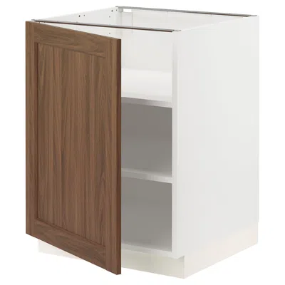 Ikea Sektion Base Cabinet With Shelves, White Enköping/brown Walnut Effect, 24x24x30 "